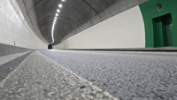 View inside the fully coated Wihalden tunnel in the canton of St. Gallen