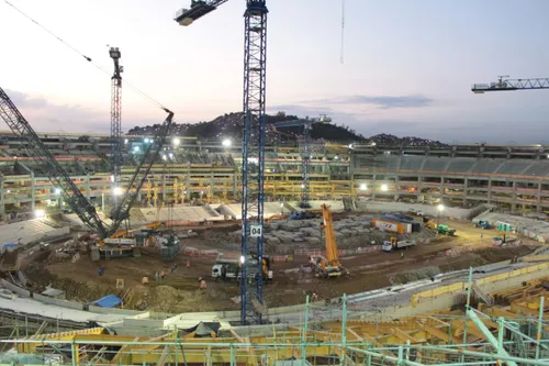 View of the legendary Maracanã football stadium during its renovation in Rio. <br>&copy; MC-Bauchemie 2026