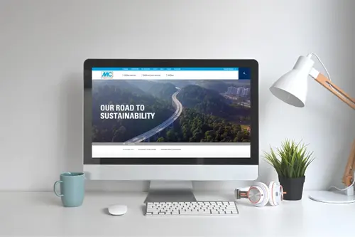 View of the starting page of MC's new sustainability webpage <br>&copy; MC-Bauchemie 2026