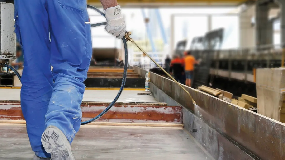 The concrete release agent is applied