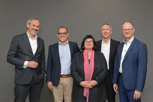 The Management Committee of MC-Germany (from left to right): Roland Schepers, Dr. Christoph Schüle, Anja Spirres, Dirk Bente and Dr. Detlef Wolf. <br>&copy; MC-Bauchemie 2026